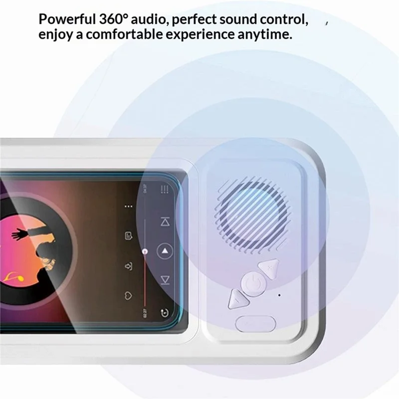 Z07 Bathroom Waterproof Phone Case Bluetooth-Compatible Speaker Wall Mount Touch Screen Phone Holder for Showering - White