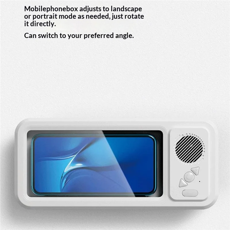 Z07 Bathroom Waterproof Phone Case Bluetooth-Compatible Speaker Wall Mount Touch Screen Phone Holder for Showering - White
