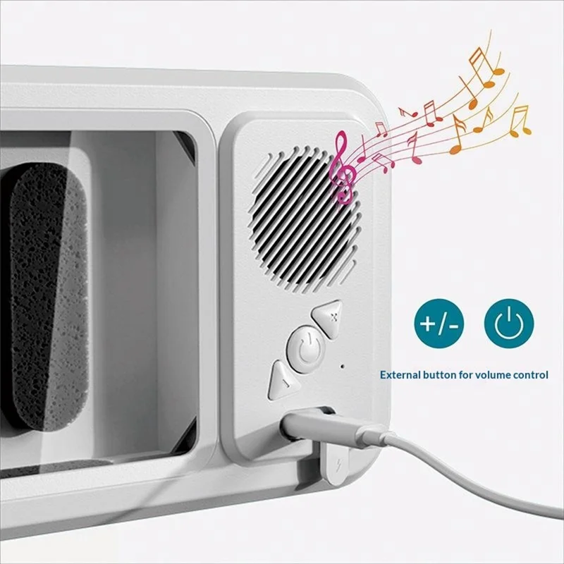 Z07 Bathroom Waterproof Phone Case Bluetooth-Compatible Speaker Wall Mount Touch Screen Phone Holder for Showering - White