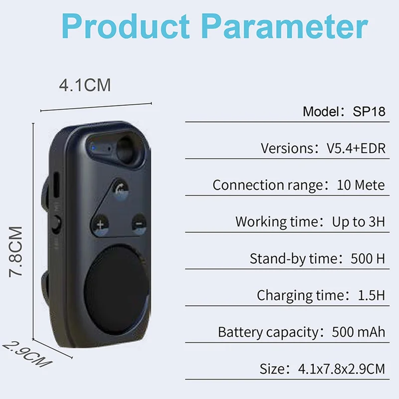 SP18 Wearable Bluetooth-Compatible Speaker Mini Portable Wireless Hands-Free Audio Device for Outdoor Running