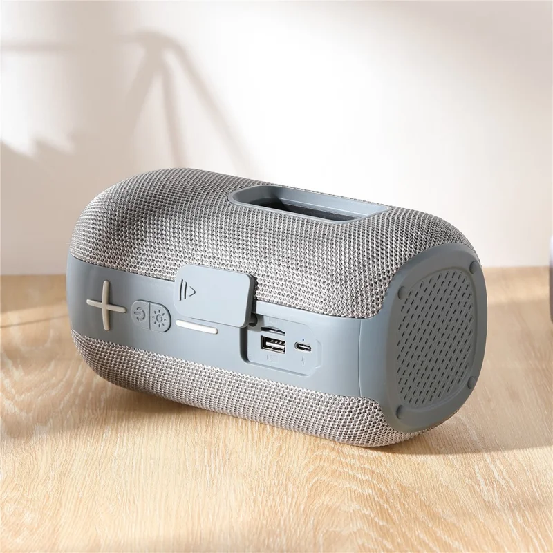 T&G 693 Portable Speaker Mini Outdoor Wireless Subwoofer Speaker with Microphone  /  FM Radio - Grey