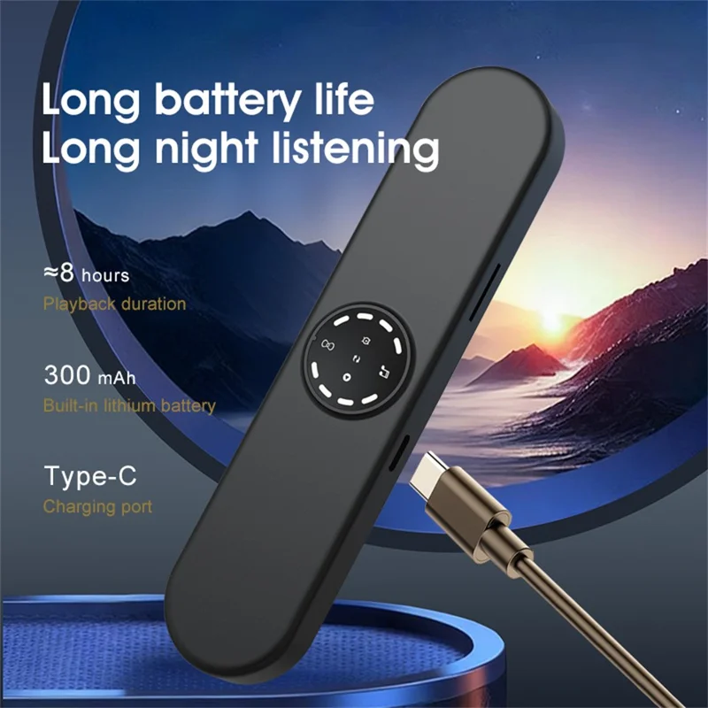 SMB-16 Coluna de Ossocondutividade para Ajuda ao Sono com Bluetooth, Máquina de Sons Brancos, Coluna para Colocar Sob a Almofada - Preto