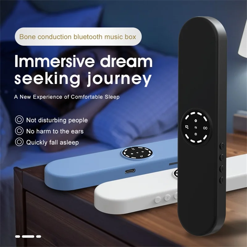 SMB-16 Coluna de Ossocondutividade para Ajuda ao Sono com Bluetooth, Máquina de Sons Brancos, Coluna para Colocar Sob a Almofada - Preto