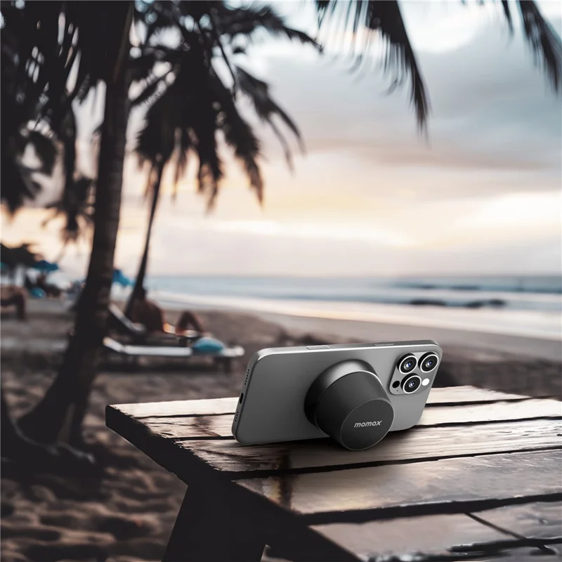 MOMAX 1-Vibe Go BS6 Magnetisk Trådløs Højttaler med Telefonholder Funktion, Bærbar Lydudbyder, IPX6 Vandtæt til Hjem/udendørs - Sort