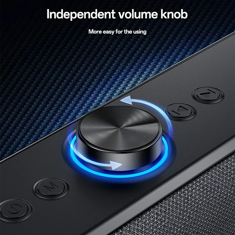 YESIDO YSW42 Kabelloser Bluetooth-kompatibler Lautsprecher HiFi-Sound Tragbarer 20-W-Desktop-Soundbar mit TF-Kartenunterstützung – Schwarz