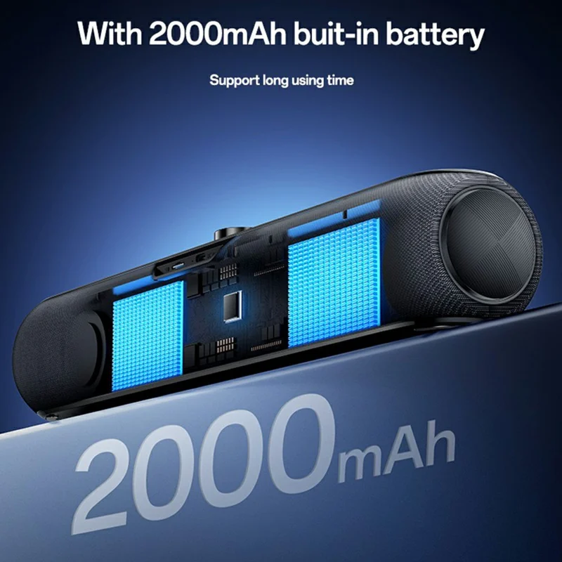 YESIDO YSW42 Kabelloser Bluetooth-kompatibler Lautsprecher HiFi-Sound Tragbarer 20-W-Desktop-Soundbar mit TF-Kartenunterstützung – Schwarz