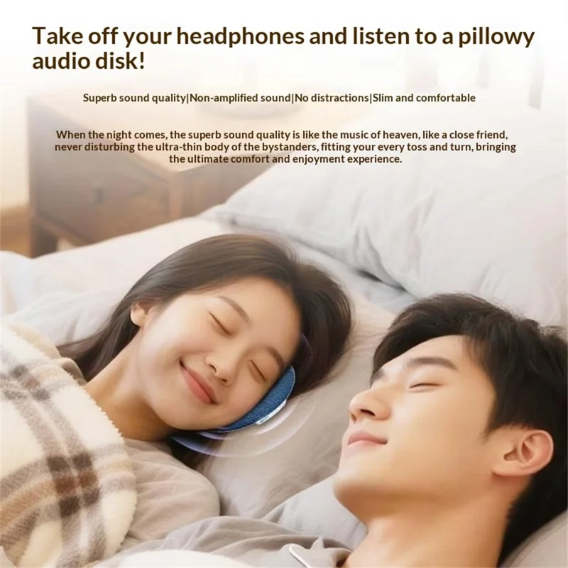 X5PRO Ultra Thin Pillow Disc Sleep Speaker Wireless Bluetooth-Compatible Speaker Bedside Sound Disc - Dark Grey