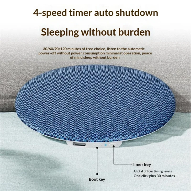 X5PRO Ultra Thin Pillow Disc Sleep Speaker Wireless Bluetooth-Compatible Speaker Bedside Sound Disc - Dark Grey