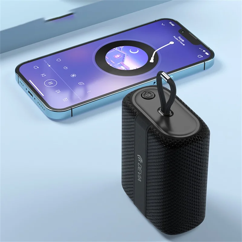 DEVIA EM503 Star Series O-A2 Portable Bluetooth-Compatible Speaker with Lanyard HiFi Sound Speaker - Black