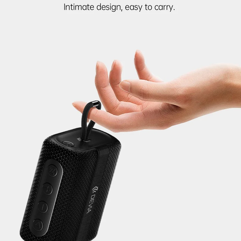 DEVIA EM503 Star Series O-A2 Portable Bluetooth-Compatible Speaker with Lanyard HiFi Sound Speaker - Black