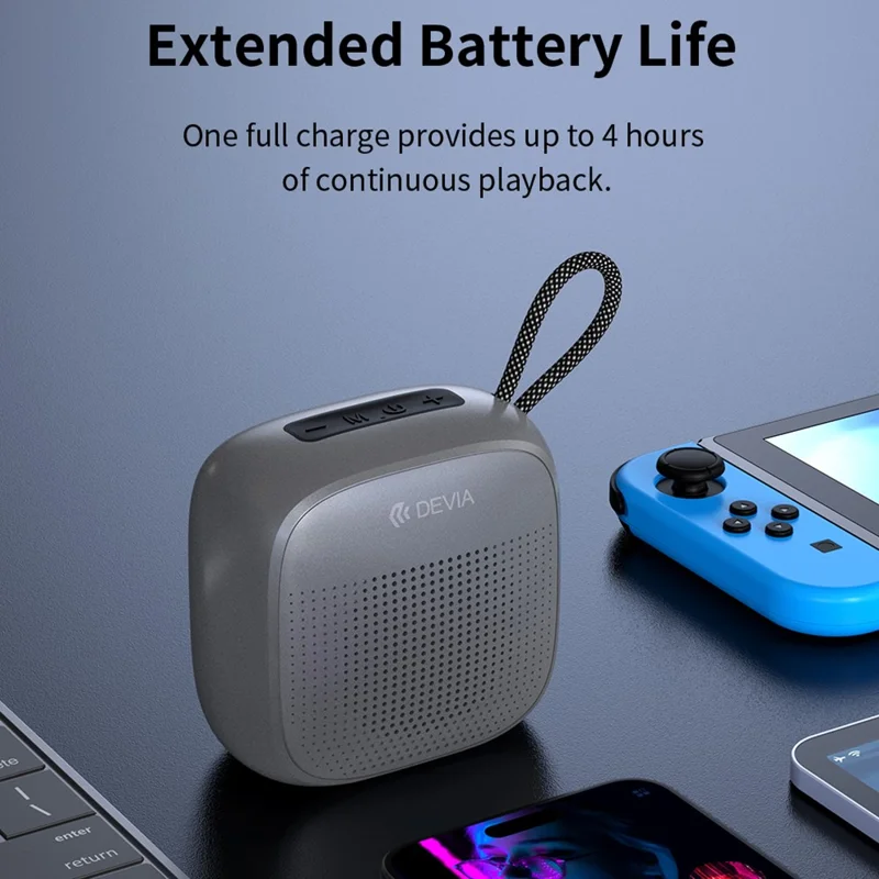 DEVIA Sound Lite2 Wireless Bluetooth-compatible Speaker with Lanyard Dual Driver HiFi Bass Stereo Subwoofer - Tarnish