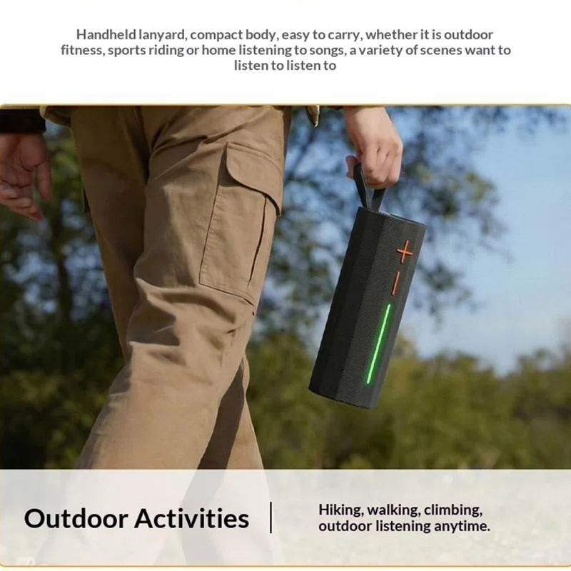 WEKOME WD-12 Fanshin Portable Wireless Speaker Dual Bass Diaphragm RGB Light TWS Stereo Speaker - Black