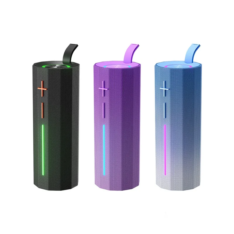 WEKOME WD-12 Fanshin Portable Wireless Speaker Dual Bass Diaphragm RGB Light TWS Stereo Speaker - Black