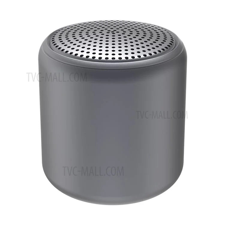 Mini Portable TWS Bluetooth-compatible Wireless Stereo Sound Macaroon Round Speaker - Titanium Grey