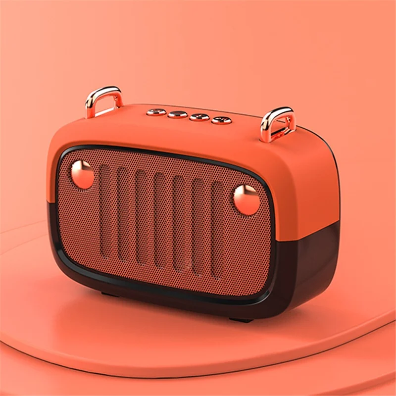 BS32D Wireless Bluetooth-compatible Speaker Cartoon Design Bass Outdoor Portable Mini Speaker - Orange