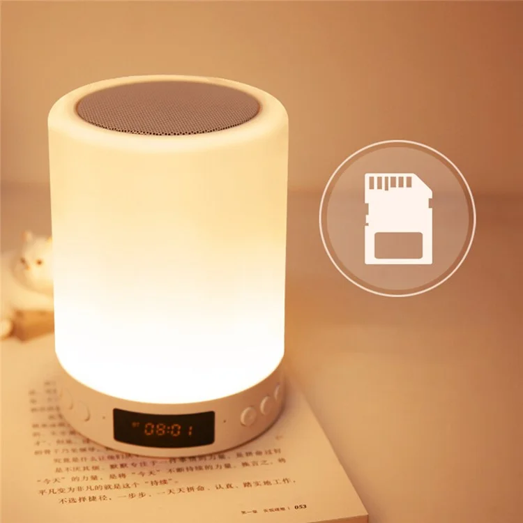 S66 Touch Control Cilindro Wireless Cilindro Variopinto Night Light Bluetooth Speaker Alarm Clock Desk Decoration