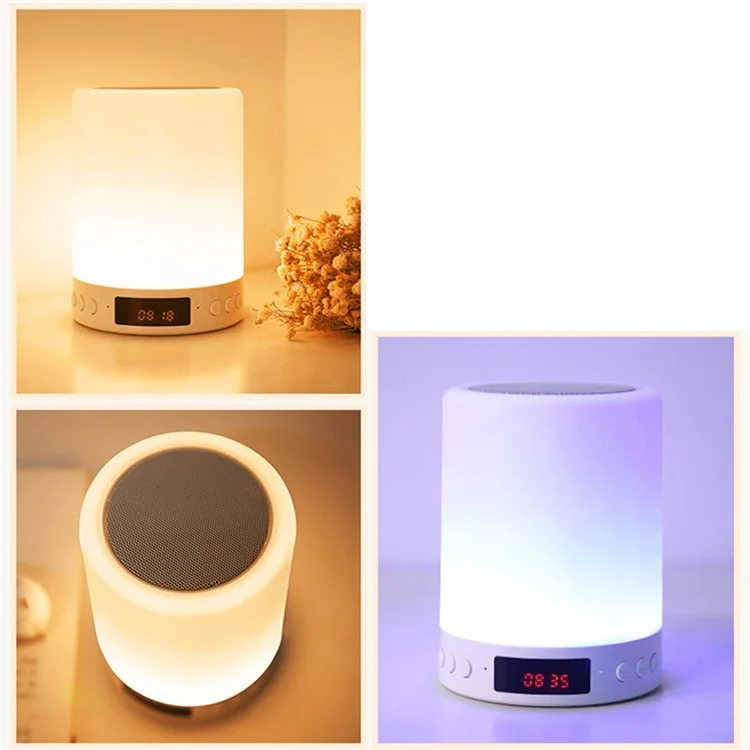 S66 Touch Control Cilindro Wireless Cilindro Variopinto Night Light Bluetooth Speaker Alarm Clock Desk Decoration