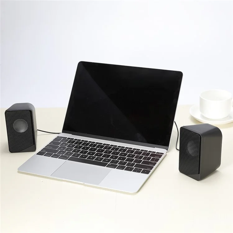 T-WOLF S2 Haut-parleur filaire double basse lourde Système de son surround Haut-parleur de musique pour bureau et ordinateur portable