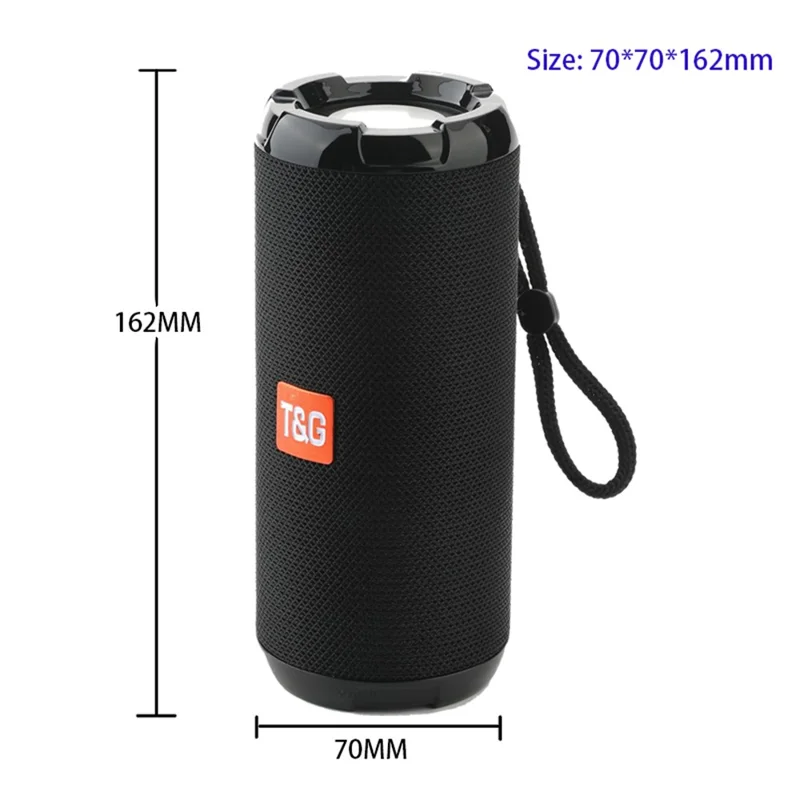 T&G TG621 Portable TWS Bluetooth-compatible Speaker TF Card FM Outdoor Waterproof Wireless Subwoofer (CE Certificated) - Blue