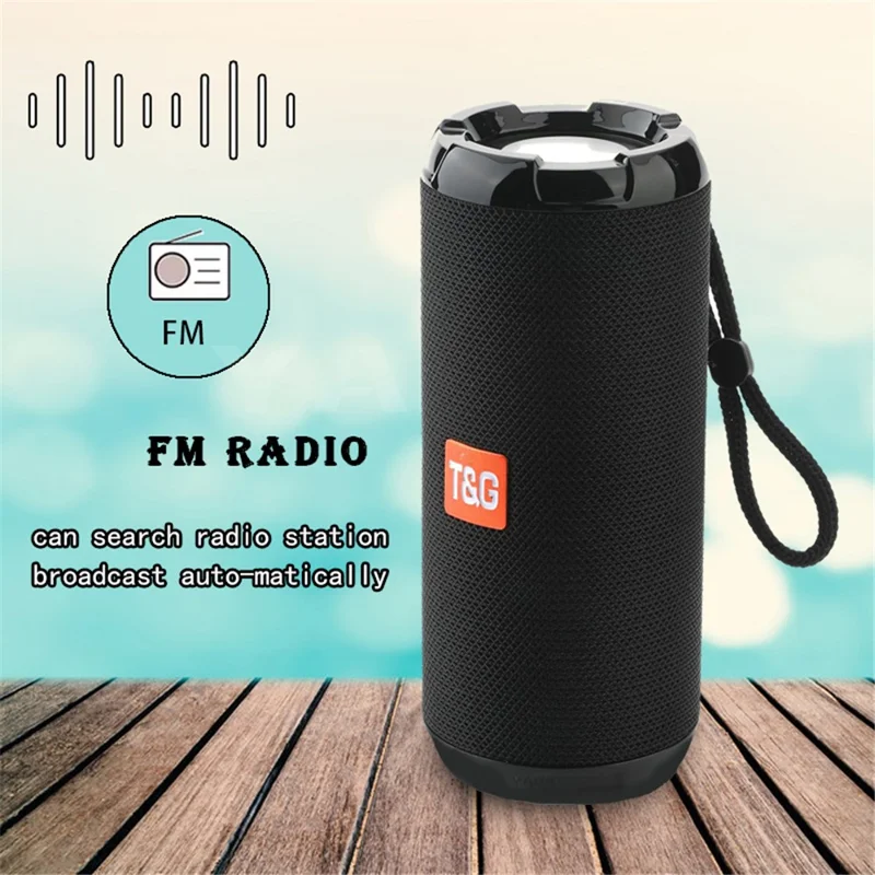T&G TG621 Portable TWS Bluetooth-compatible Speaker TF Card FM Outdoor Waterproof Wireless Subwoofer (CE Certificated) - Blue