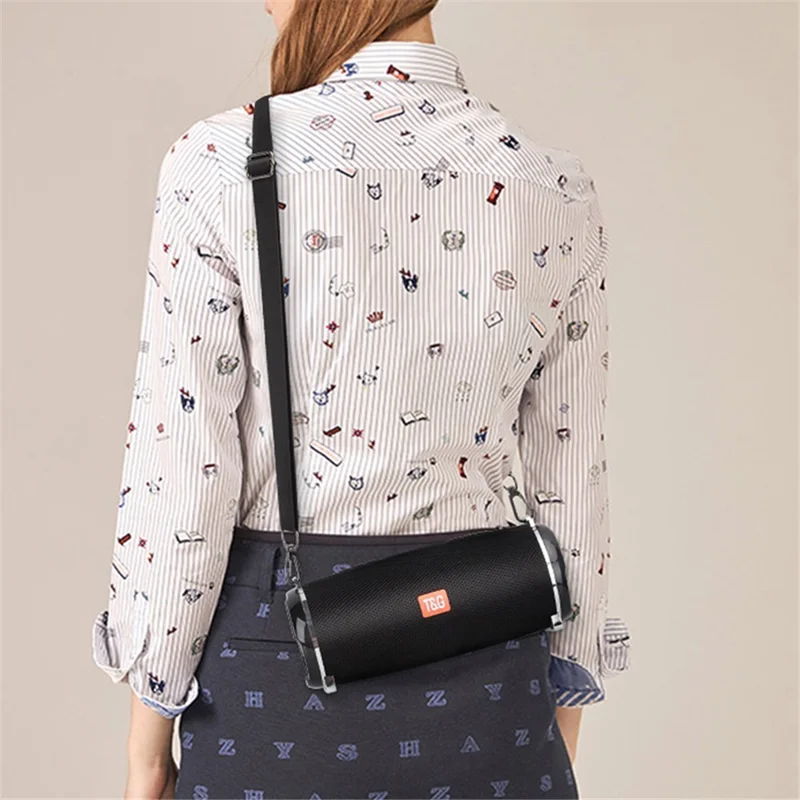 T&G TG192 Portable Outdoor Bluetooth-compatible Speaker TF Card U-Disk FM Wireless Subwoofer with Colorful Flashing LED Light - Camouflage