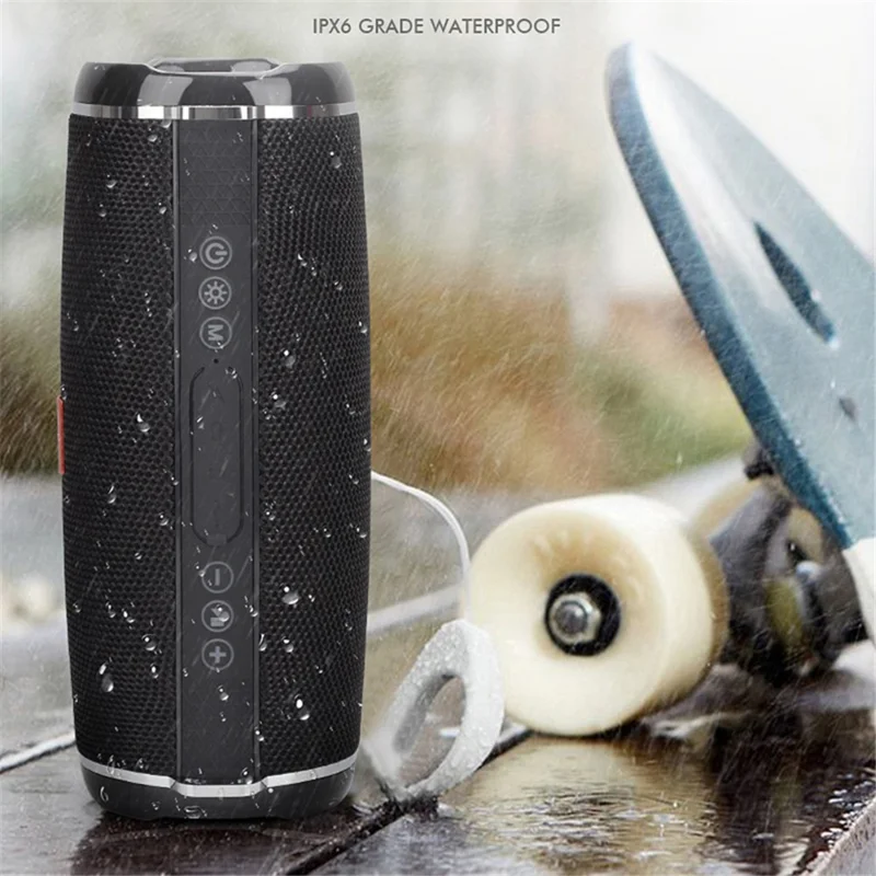 T&G TG192 Portable Outdoor Bluetooth-compatible Speaker TF Card U-Disk FM Wireless Subwoofer with Colorful Flashing LED Light - Camouflage