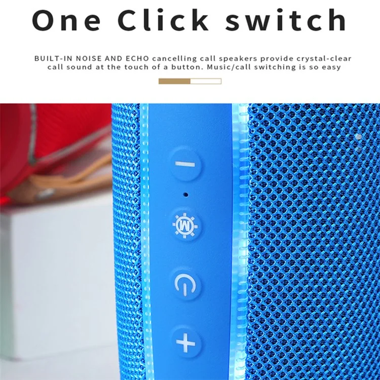 T&G TG287 Enceinte Portable LED Clignotante sans Fil Bluetooth TF U-Disk FM Stéréo Musique Caisson de Basses (Certifié CE) - Noir