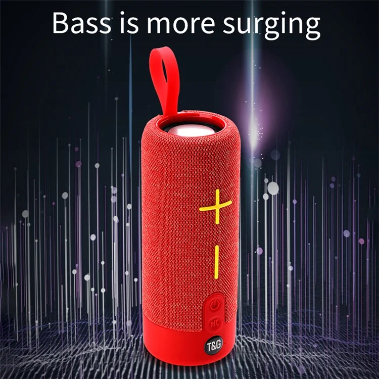 t & g TG619 Портативный Динамик Ткани Bluetooth TWS Беспроводной Бас -сабвуфер Водонепроницаемый Наружный Громкоговоритель Boombox (сертификат Ce) - Серый