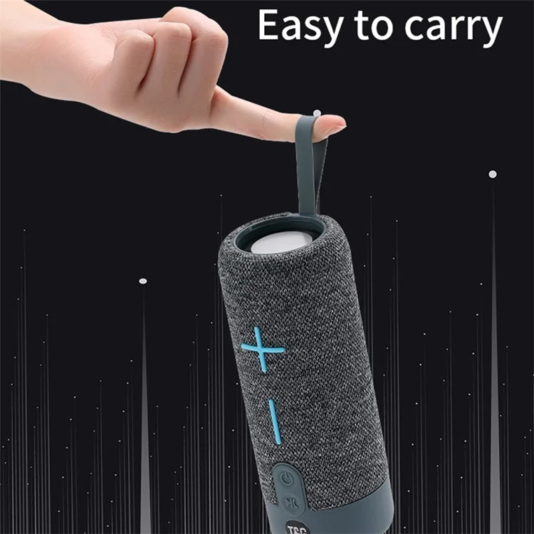 t & g TG619 Портативный Динамик Ткани Bluetooth TWS Беспроводной Бас -сабвуфер Водонепроницаемый Наружный Громкоговоритель Boombox (сертификат Ce) - Серый