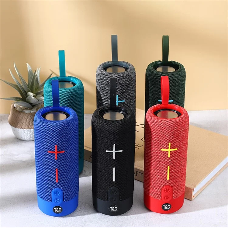 t & g TG619 Портативный Динамик Ткани Bluetooth TWS Беспроводной Бас -сабвуфер Водонепроницаемый Наружный Громкоговоритель Boombox (сертификат Ce) - Серый