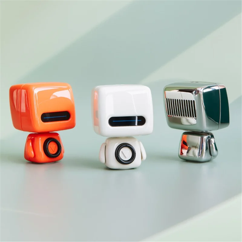349 Creative Robot Design Portable Wireless Speaker Bluetooth-compatible Stereo Music Subwoofer - White