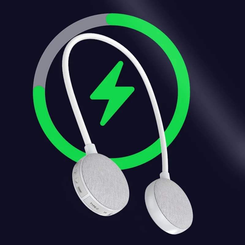 EBS-906 Portable Bluetooth-compatible Neck Hanging Speaker Stereo Hands-free Calling Music Soundbox - Grey