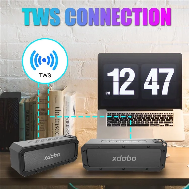 XDOBO X3 Pro Bluetooth-compatible Speaker Outdoor IPX7 Waterproof Portable 40W High Power Wireless Speaker Support TF Card