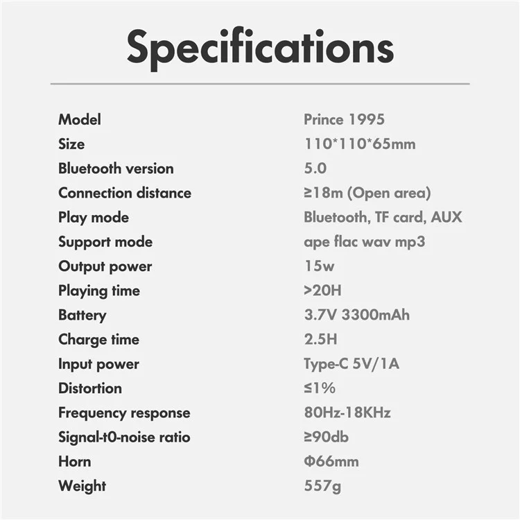 XDOBO Prince 1995 IPX7 Waterproof Subwoofer Portable Mini Bluetooth-compatible 5.0 HiFi Super Bass Speaker for Indoor Outdoor