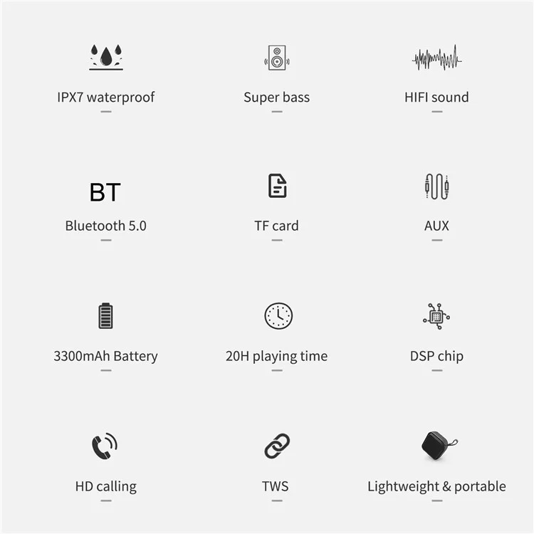 XDOBO Prince 1995 IPX7 Waterproof Subwoofer Portable Mini Bluetooth-compatible 5.0 HiFi Super Bass Speaker for Indoor Outdoor