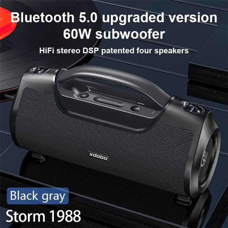 XDOBO Storm 1988 IPX6 IPX6 Portable Bluetooth 5.0 Altavoz 7200mAh Power Bank 60W Gran Subwoofer de Energía Para Viajes al Aire Libre Fiesta en Casa