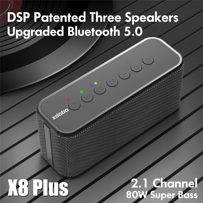 XDOBO X8 Plus 80W High Power TWS Bluetooth-compatible 5.0 Surround Sound & Rich Stereo Bass Speaker Subwoofer - Red