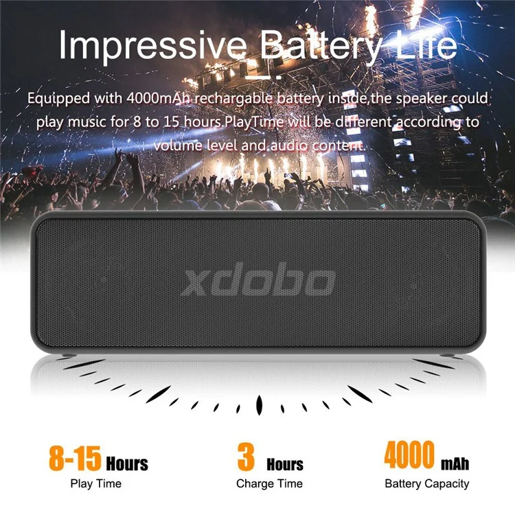 XDOBO X5 Portable 30W Bluetooth-compatible Speaker Wireless Outdoor Waterproof AUX/TF Card Music Subwoofer