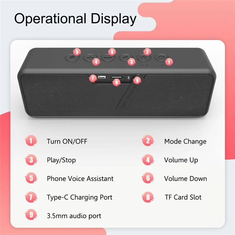 XDOBO X5 Portable 30W Bluetooth-compatible Speaker Wireless Outdoor Waterproof AUX/TF Card Music Subwoofer