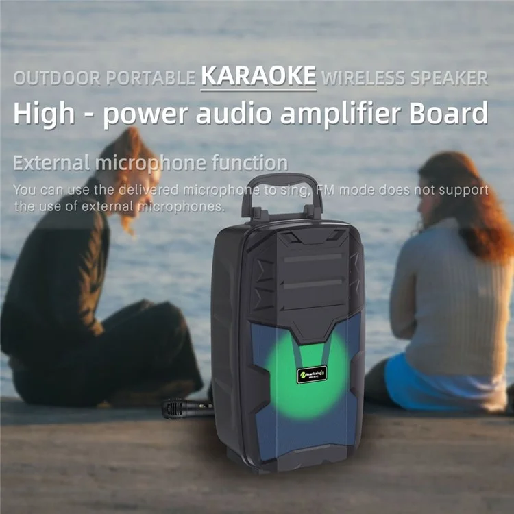 NEWRIXING NRG401C Outdoor Portable Karaoke Wireless Bluetooth-compatible Speaker with Microphone High Power Audio Amplifier Support TF Card FM Radio - Red