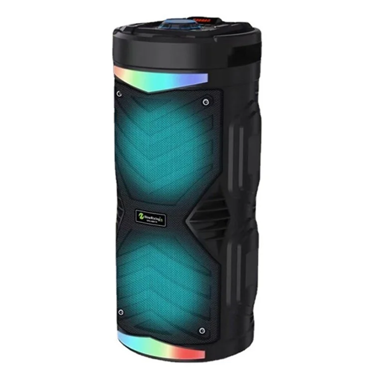 NEWRIXING NRG6601A Portable Karaoke Wireless Bluetooth-compatible Speaker Outdoor 20W High Power Audio Amplifier Support TF Card/AUX/USB/FM Radio - Black