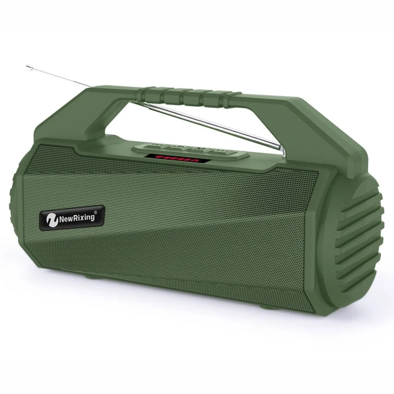 NEWRIXING NR4025 Wireless Bluetooth-compatible Speaker Portable TWS Speaker 10W Stereo Sound Amp Support TF Card/FM - Green