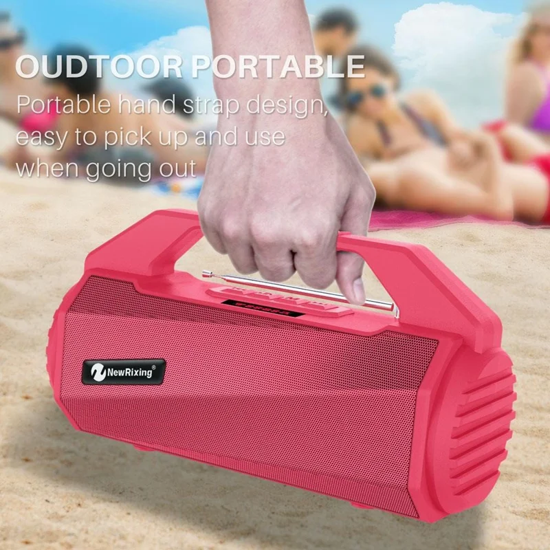 NEWRIXING NR4025 Wireless Bluetooth-compatible Speaker Portable TWS Speaker 10W Stereo Sound Amp Support TF Card/FM - Green