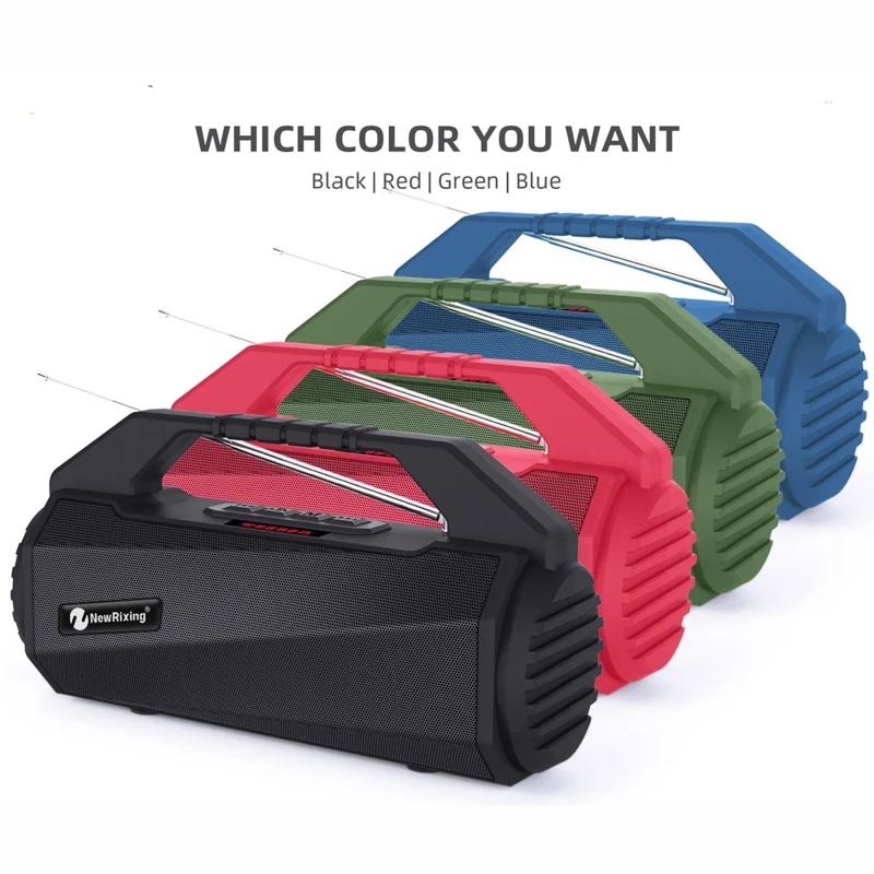 NEWRIXING NR4025 Wireless Bluetooth-compatible Speaker Portable TWS Speaker 10W Stereo Sound Amp Support TF Card/FM - Green