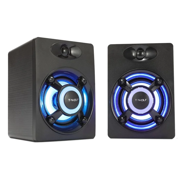 T-wolf S1 S1 1pair Desktop Altoparlante Con LED Light USB Mini Altoparlanti Amplificatore Sound Esterno Per Computer Portatile