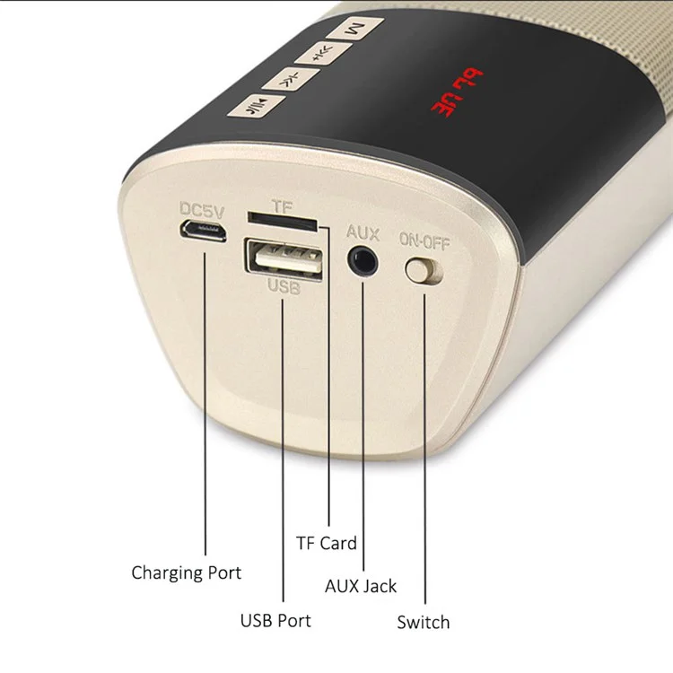 B28S Portable Speaker Bar LED Screen TWS Bluetooth-compatible Bass Sound Subwoofer - Red