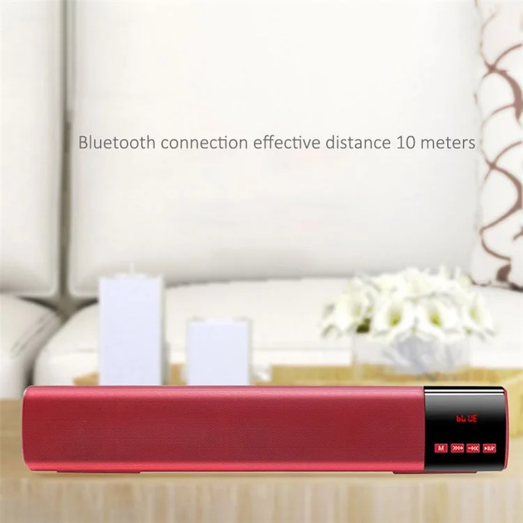 B28S Portable Speaker Bar LED Screen TWS Bluetooth-compatible Bass Sound Subwoofer - Red
