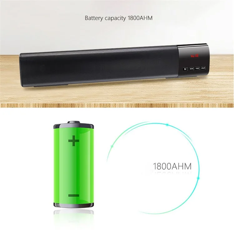 B28S Portable Speaker Bar LED Screen TWS Bluetooth-compatible Bass Sound Subwoofer - Red