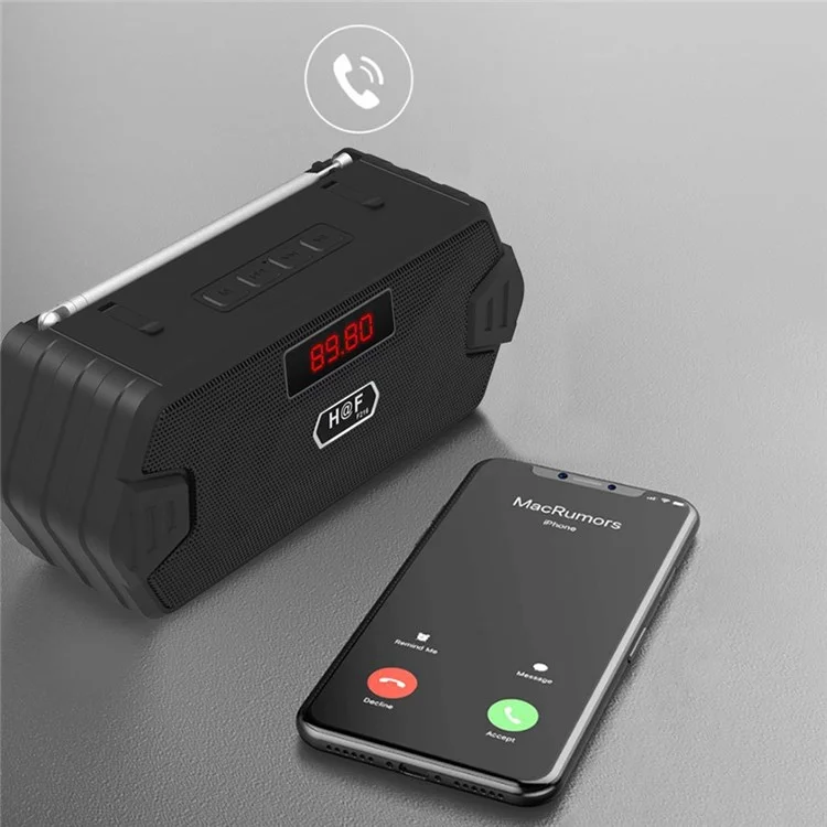 H/F-F216 Беспроводной Динамик Bluetooth Outdoor TF Card/U Disk Mini Subwoofer Portable Audio Voice Support FM Radio С Внешней Убирающейся Антенной/держателем Телефона - Красный