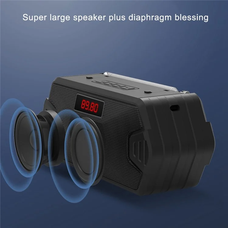 H/F-F216 Беспроводной Динамик Bluetooth Outdoor TF Card/U Disk Mini Subwoofer Portable Audio Voice Support FM Radio С Внешней Убирающейся Антенной/держателем Телефона - Красный